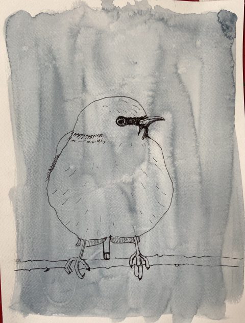 Grandala with penis - mixed media on paper - 21 x 29 cm